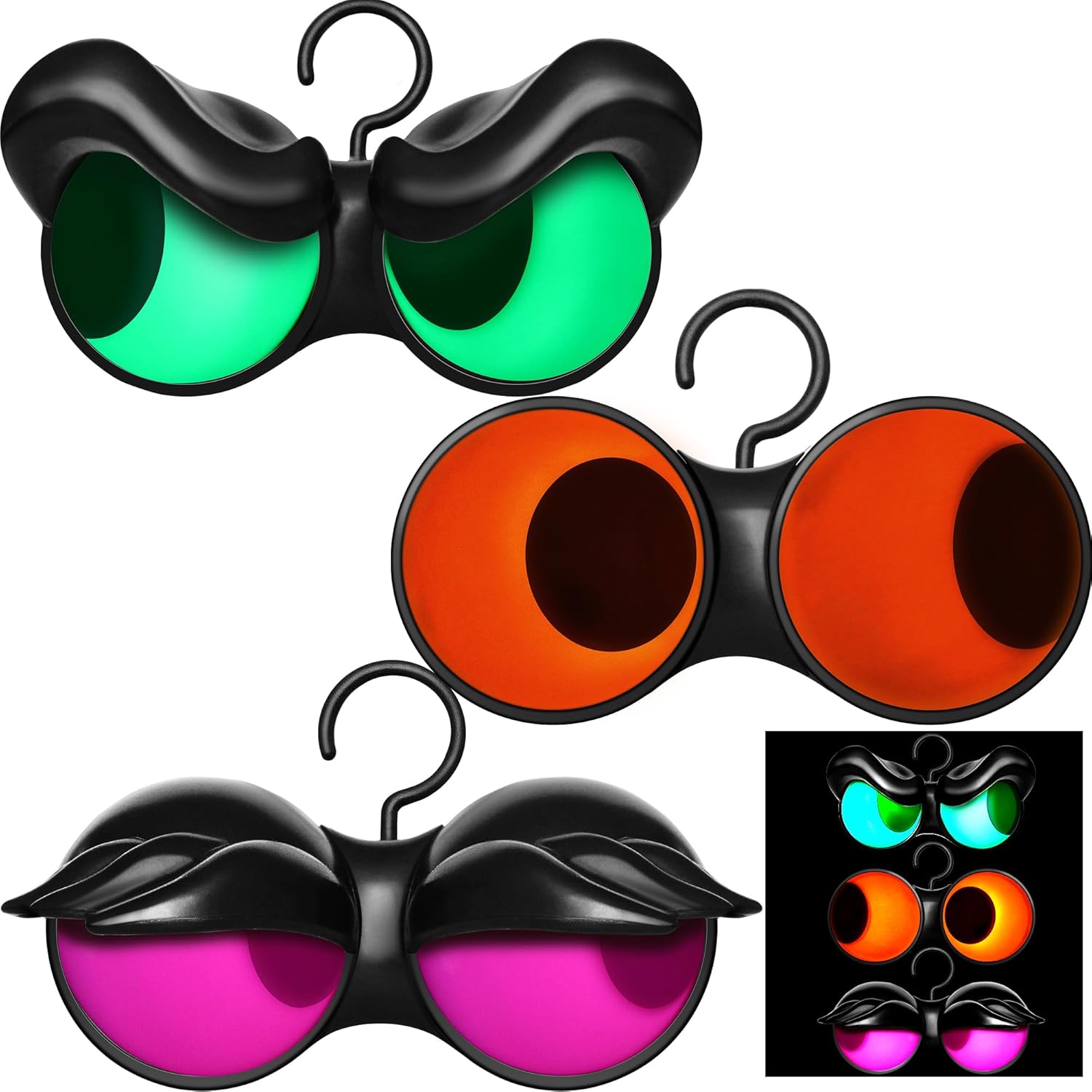 Joiedomi 3 Pack Halloween Decorations Indoor Flashing Peeping Eyes Lights with Timer, Halloween Glowing Decorations Outdoor Party Supplies, Spooky Animated Lights Eyes Decor for Yard Lawn Garden