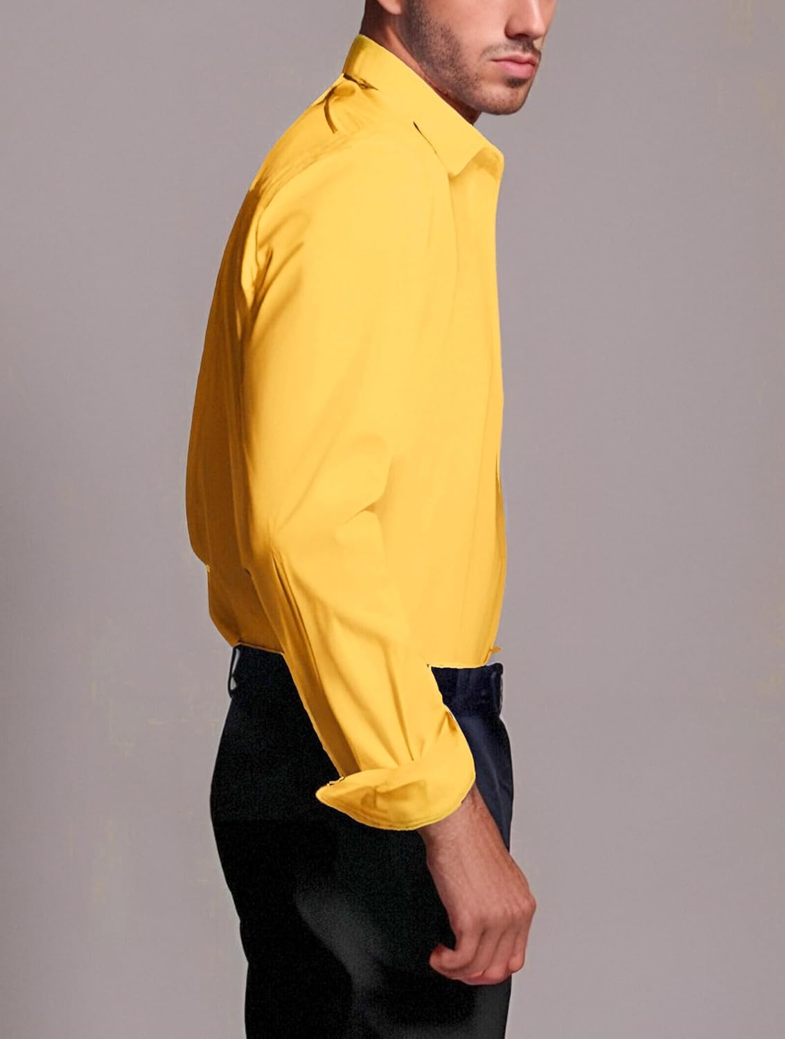 BEILU Stretch Mens Slim Fit Dress Shirts Formal Long Sleeve Button Down Shirts