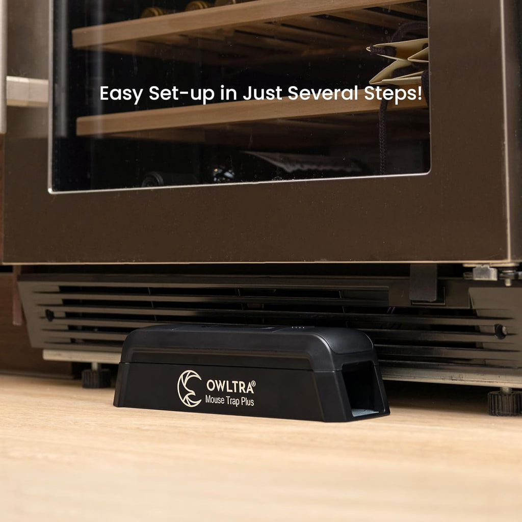 OWLTRA OW-2 Indoor Electric Mouse Trap 2 PCS, Instant Kill Rodent Zapper with Pet Safe Trigger, Black