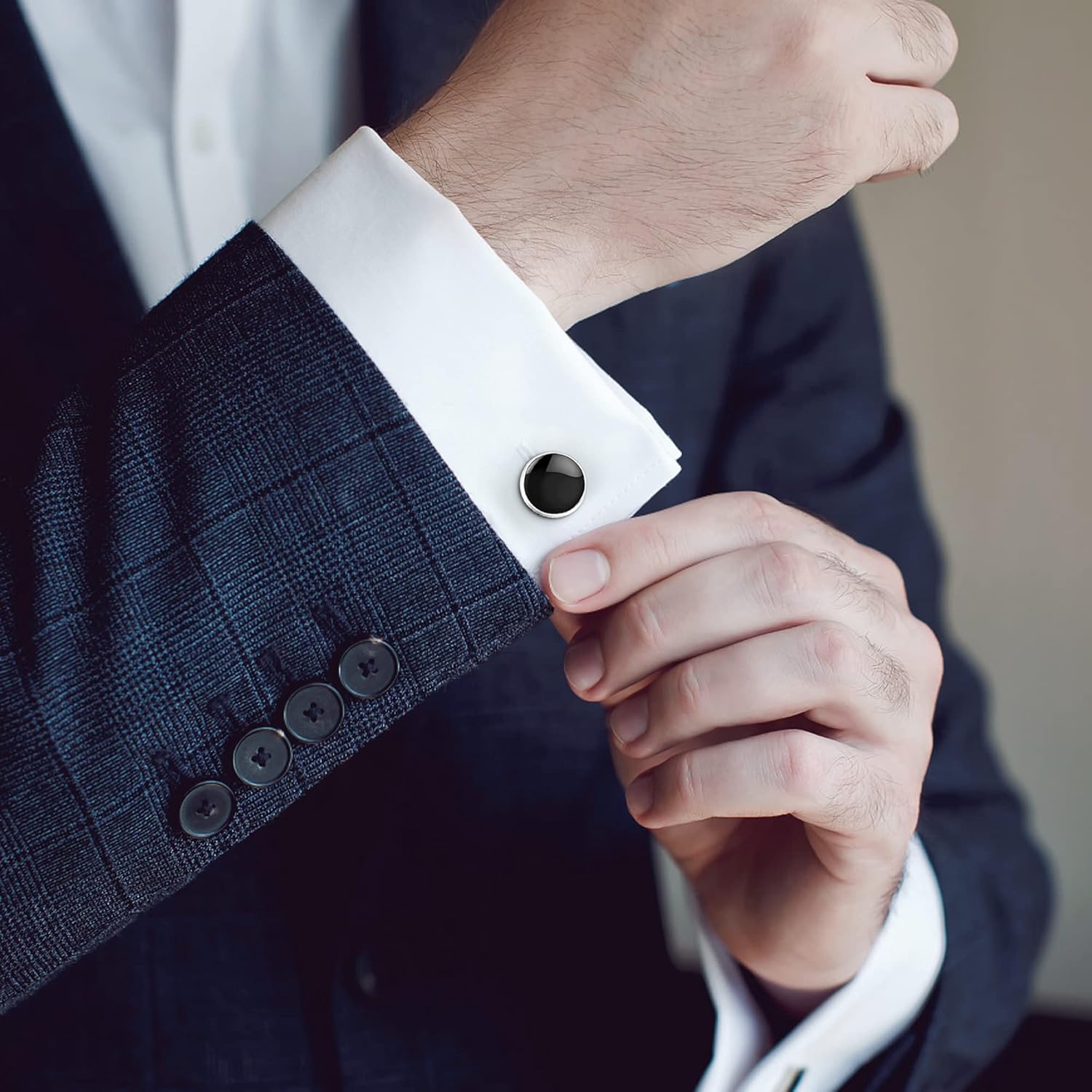 Zealmer 316L Stainless Steel Cufflinks Shirt Studs Business Wedding Gifts for Men