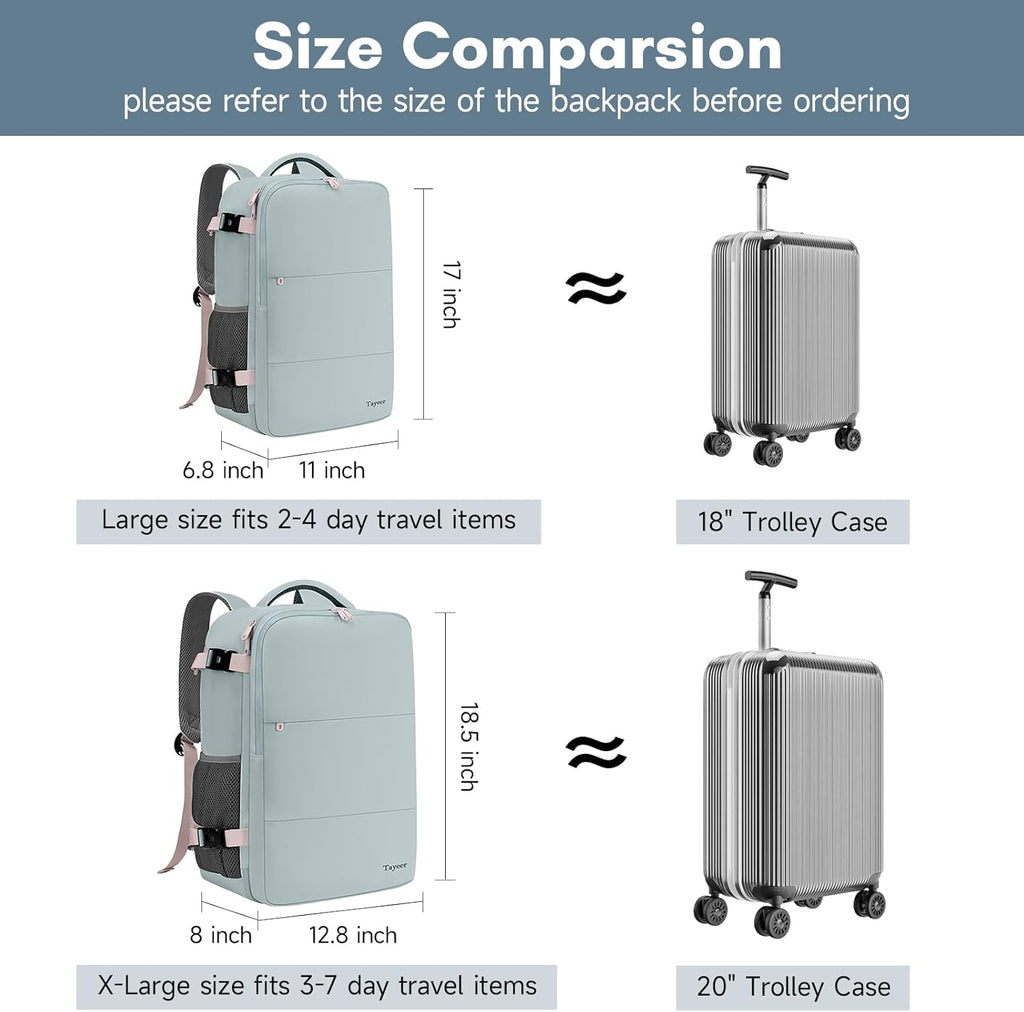 Taygeer Travel Backpack for Women, Carry On Backpack with USB Charging Port & Shoe Pouch, TSA 15.6inch Laptop Mochila Flight Approved, Nurse Bag Casual Daypack for Weekender Business Hiking, Pink