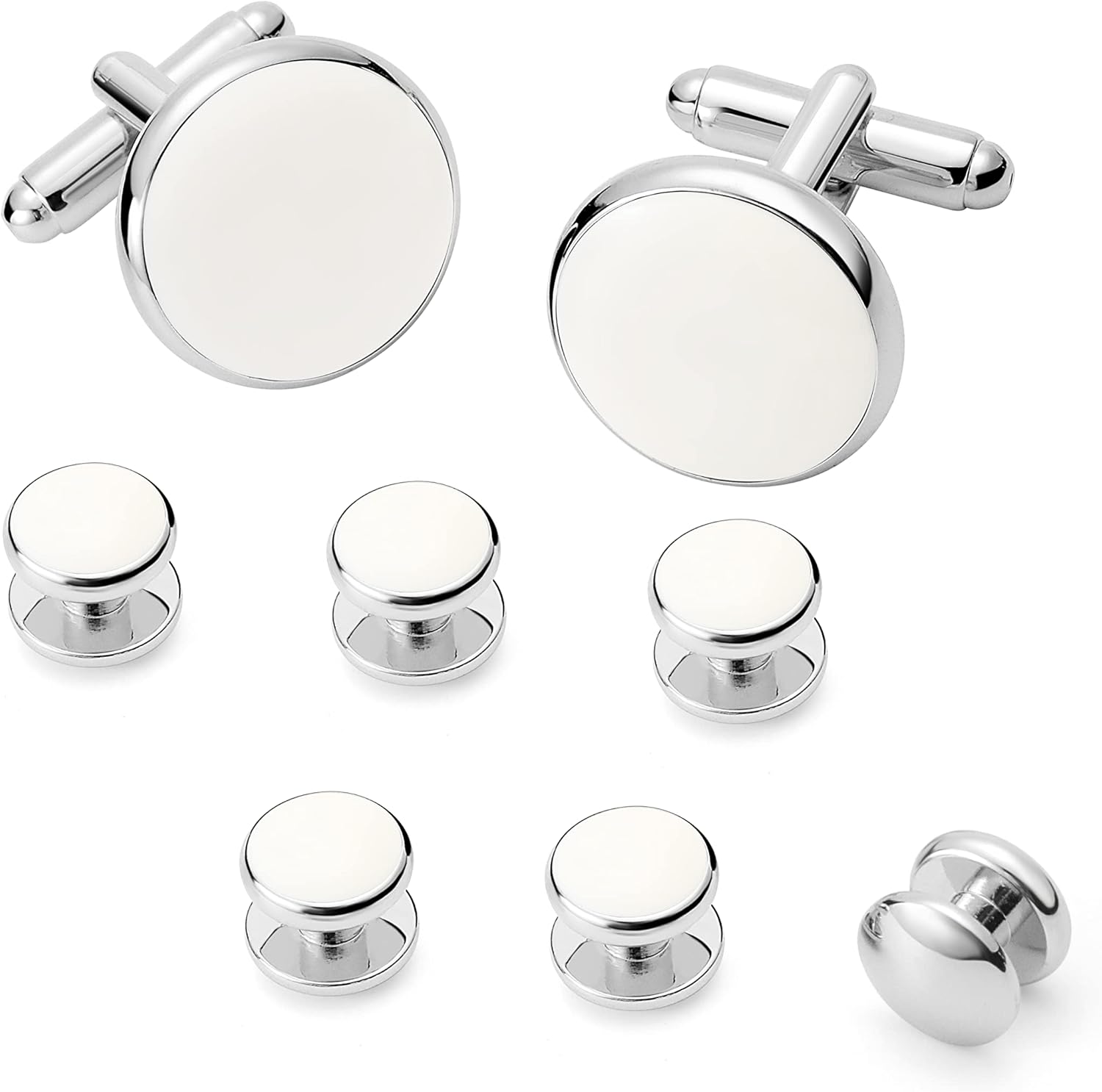 Zealmer 316L Stainless Steel Cufflinks Shirt Studs Business Wedding Gifts for Men