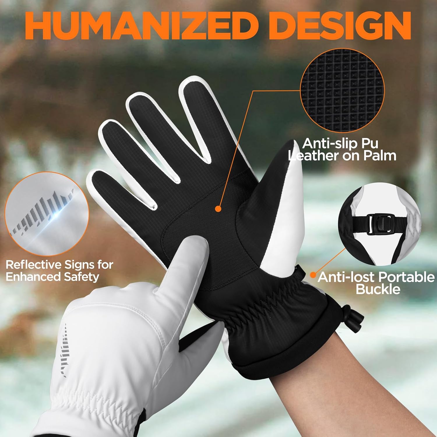 rivmount Winter Waterproof Ski Snow Warm Gloves for Women Men, Windproof Cold Weather Thermal with Touchscreen Fingers, for Running Driving Cycling Hiking Biking Outdoor Sports Daily Work