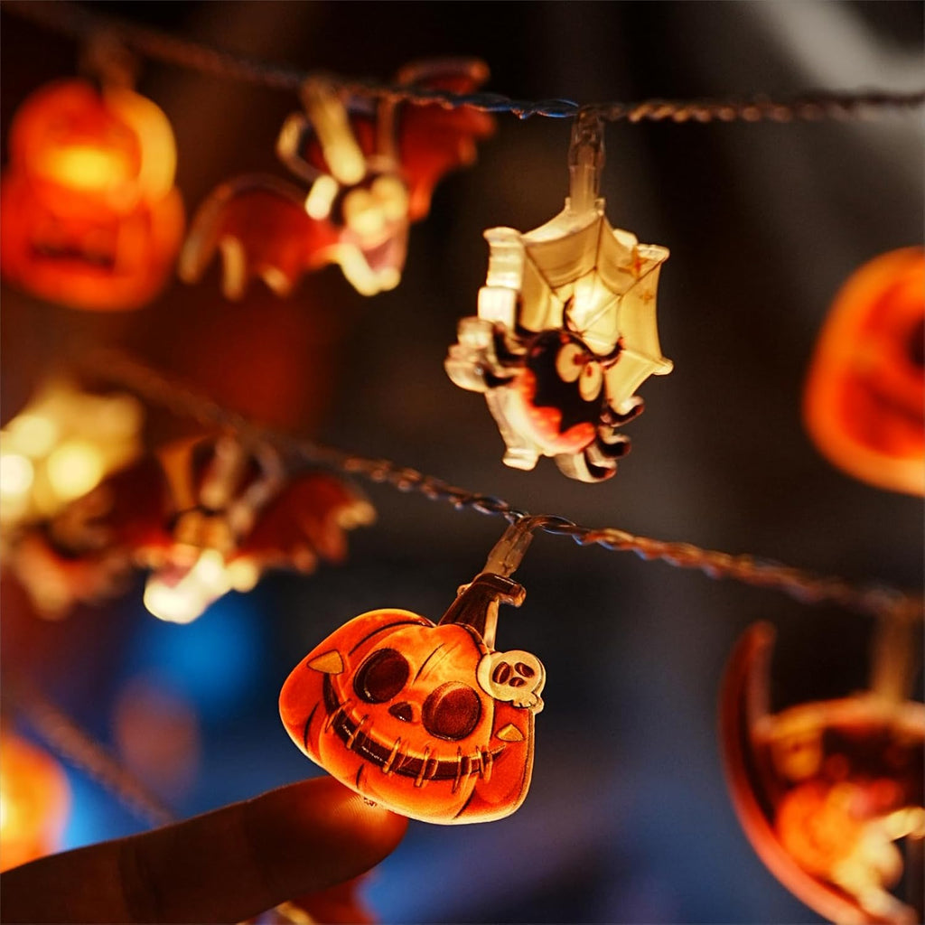 LOLStar Halloween String Lights Decorations, 9.8FT 20 LED Halloween Fairy Lights, Battery Operated (Not Included) with Timer Function and 8 Flashing Modes, Cute Booday Lights 2025 Home Indoor Decor