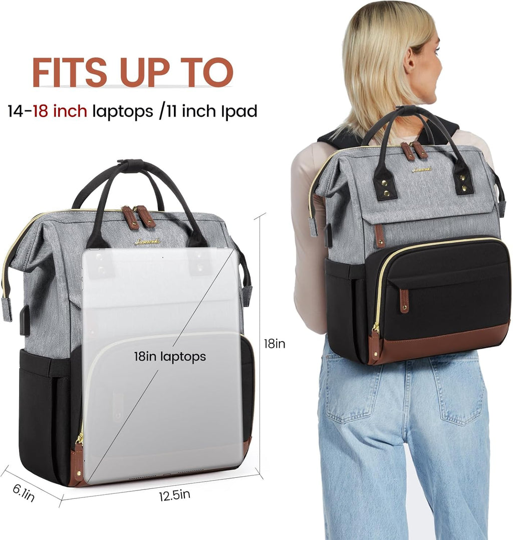 LOVEVOOK Laptop Backpack for Women, 15.6 Inch Work Business Backpacks Purse With Large Capacity, Waterproof Nurse Bag College Bookbag for School, Waterproof Casual Daypack for Travel
