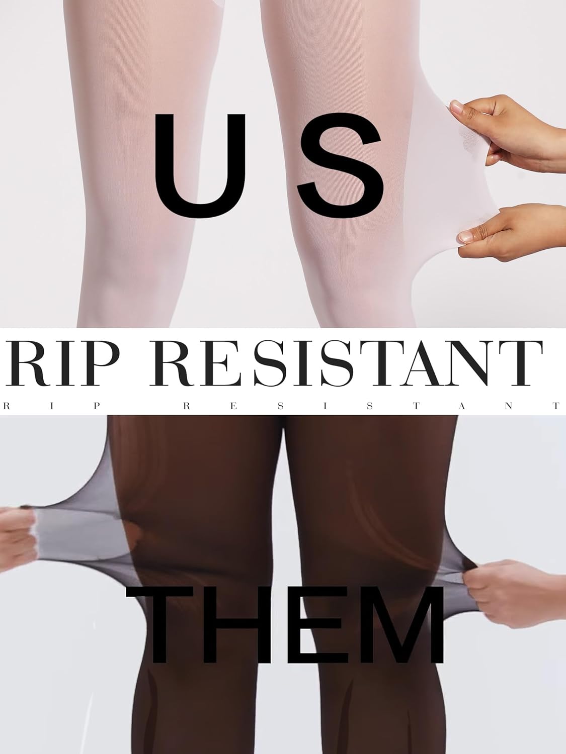 Unbelievable Durability Tights, Rip Resistant Pantyhose, 40D Semi Sheer High Waist T-Crotch Strong Tights for Women