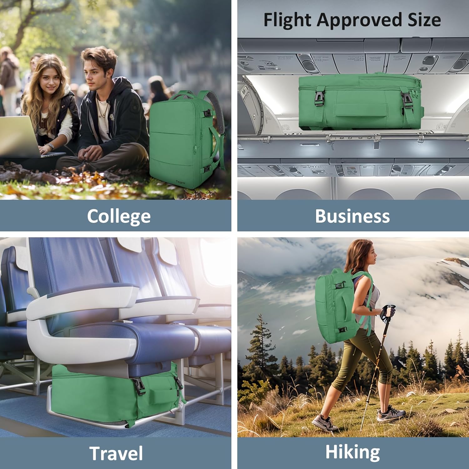 Taygeer Travel Backpack for Women, Carry On Backpack with USB Charging Port & Shoe Pouch, TSA 15.6inch Laptop Mochila Flight Approved, Nurse Bag Casual Daypack for Weekender Business Hiking, Pink