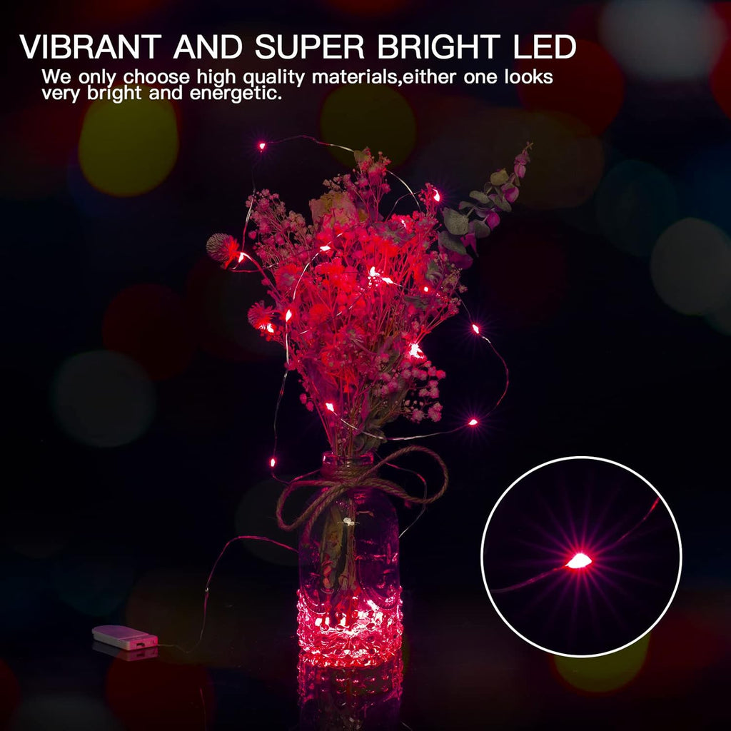 Brightown 12 Pack LED Fairy Lights Battery Operated String Lights - 7ft 20LED Waterproof Silver Wire Firefly Starry Moon Lights for DIY Crafts Wedding Table Centerpieces Party Bedroom Christmas