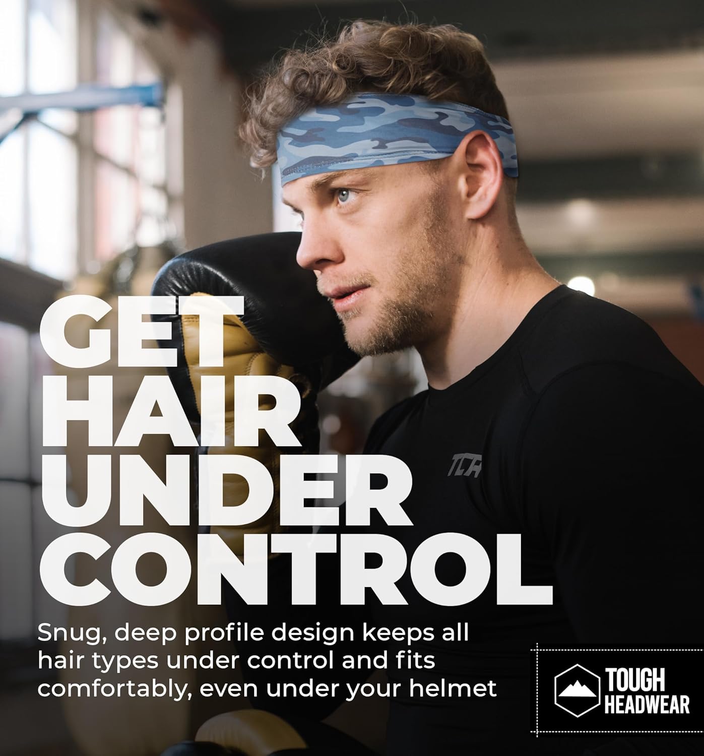 Tough Outfitters Headband for Men - Mens Headbands - Working Out Sports Performance Head Bands - Athletic Cycling Running Sweat Band, Football Headbands - Sweat Bands Men/Women