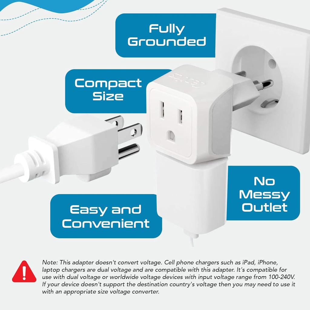 Ceptics Universal Travel Adapter, 35W International Power Adapter with PD & QC 3.0 Dual USB-C, 3 USB Travel Adapter Worldwide, Type I C G A Outlets 110V 220V A/C - EU Euro US UK (11-KU)
