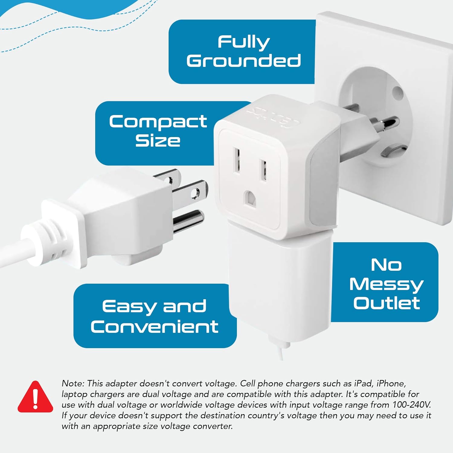 Ceptics Universal Travel Adapter, 35W International Power Adapter with PD & QC 3.0 Dual USB-C, 3 USB Travel Adapter Worldwide, Type I C G A Outlets 110V 220V A/C - EU Euro US UK (11-KU)