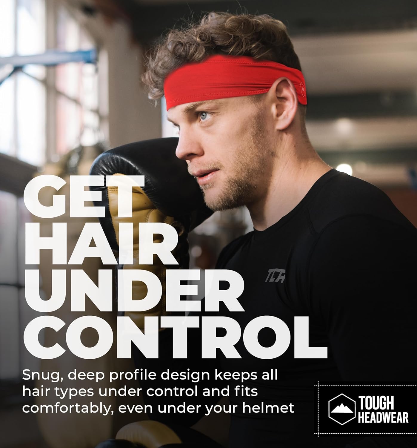 Tough Outfitters Headband for Men - Mens Headbands - Working Out Sports Performance Head Bands - Athletic Cycling Running Sweat Band, Football Headbands - Sweat Bands Men/Women