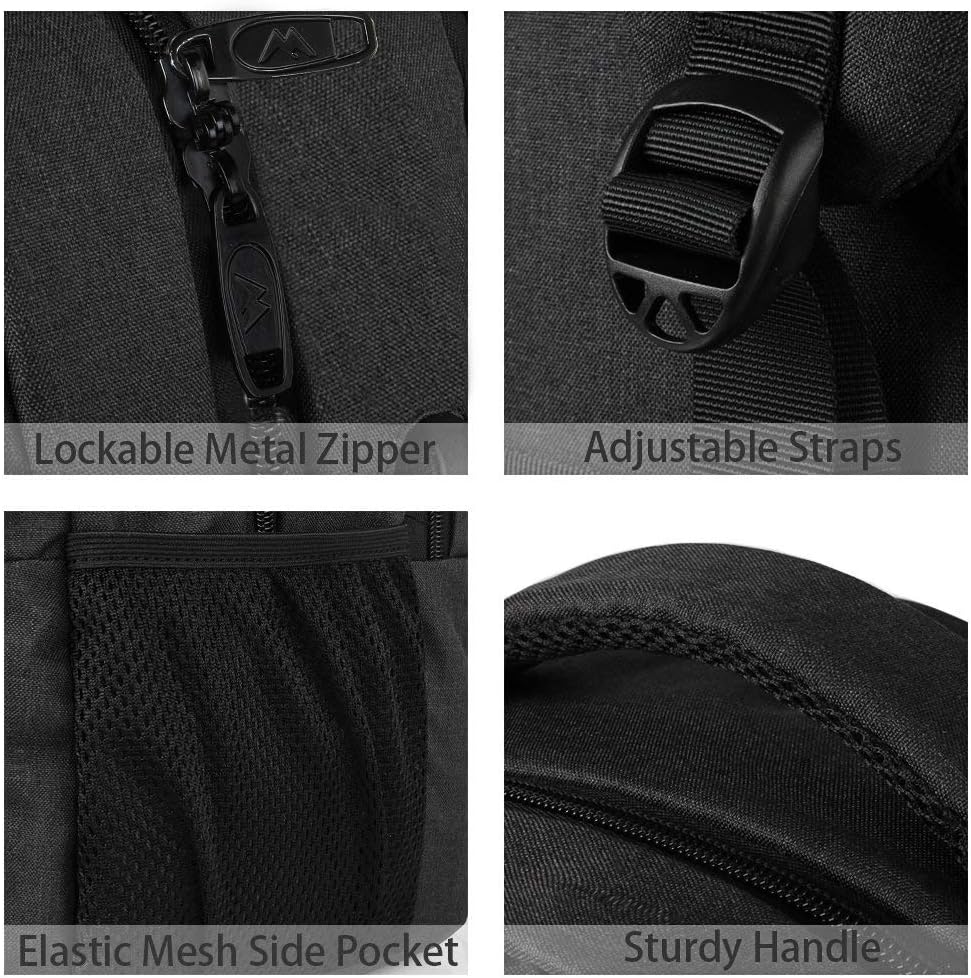 MATEIN Travel Laptop Backpack, Business Anti Theft Slim Sturdy Laptops Backpack with USB Charging Port, Water Resistant College School Computer Bag Gift for Men & Women Fits 15.6 Inch Notebook, Grey