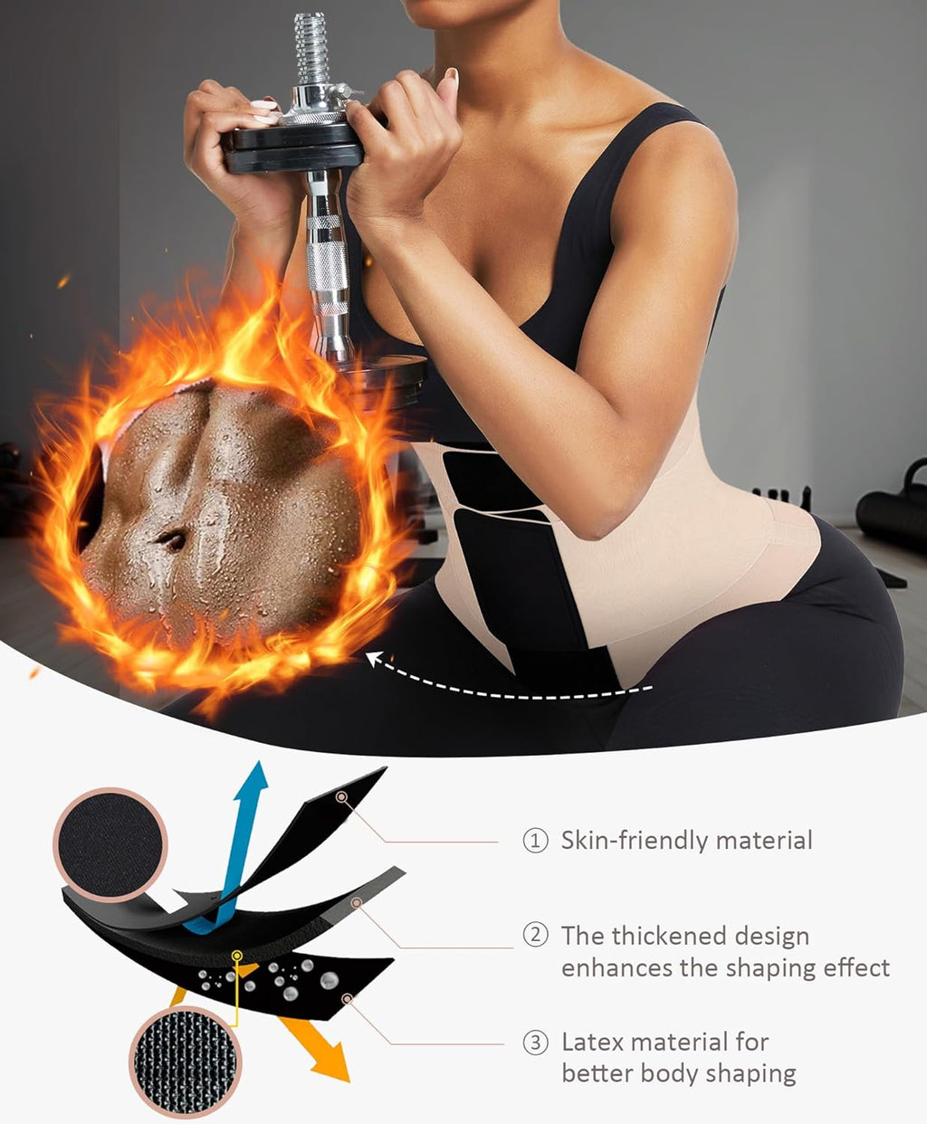 FeelinGirl Waist Trainer Belt Waist Cincher Trimmer Ab Belt Tummy Control Body Shaper with Triple Wrap Women and Men