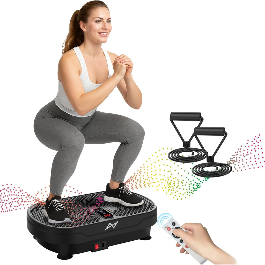 AXV Vibration Plate Fitness Platform Exercise Machine Vibrating Shaking Full Body Shaker Workout Vibrate Stand Shake Board Sport Gym for Weight Loss Fat Burner for Women Men