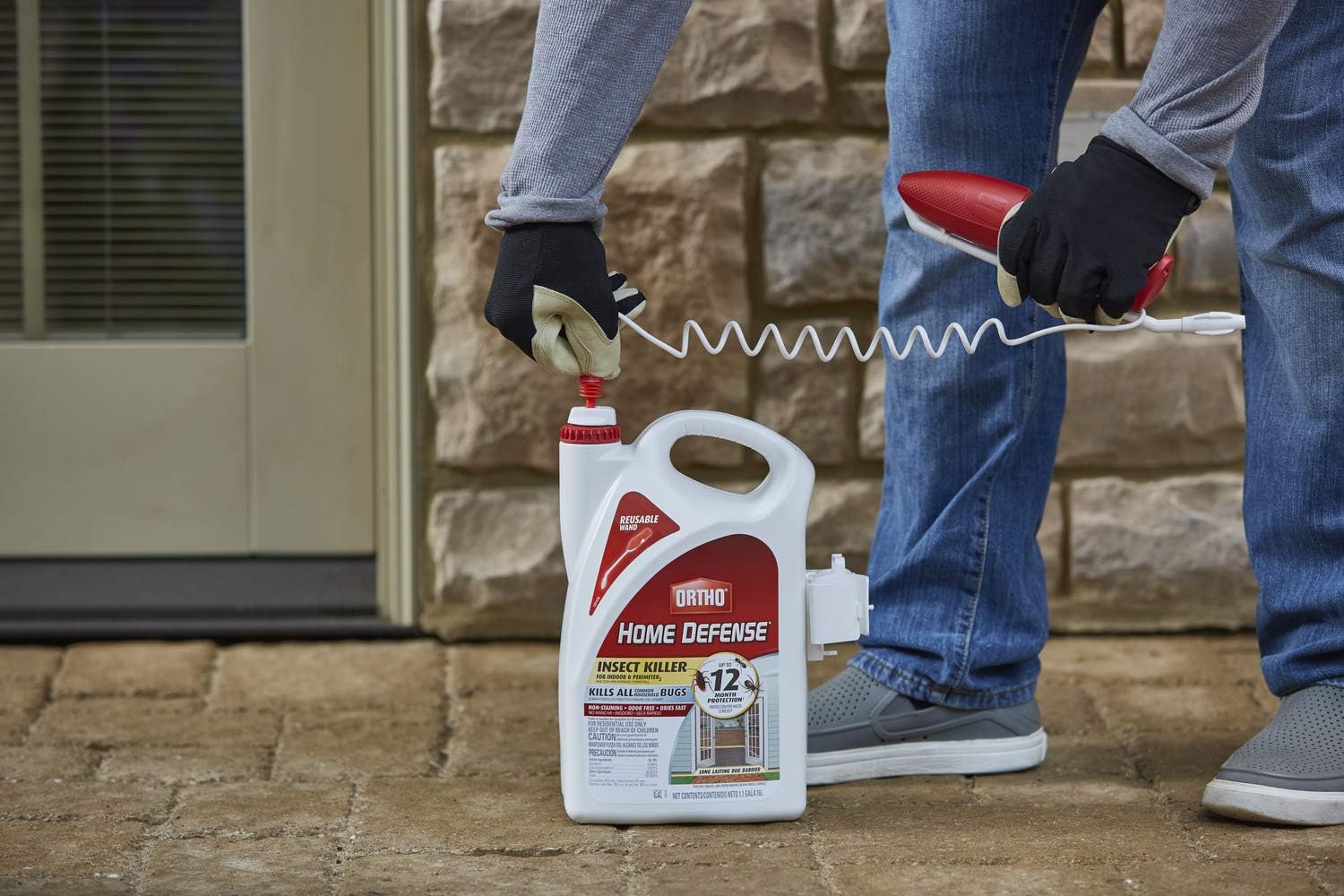 Ortho Home Defense Insect Killer for Indoor and Perimeter2 with Comfort Wand, Controls Ants, Roaches, Spiders and More, 1.33 gal