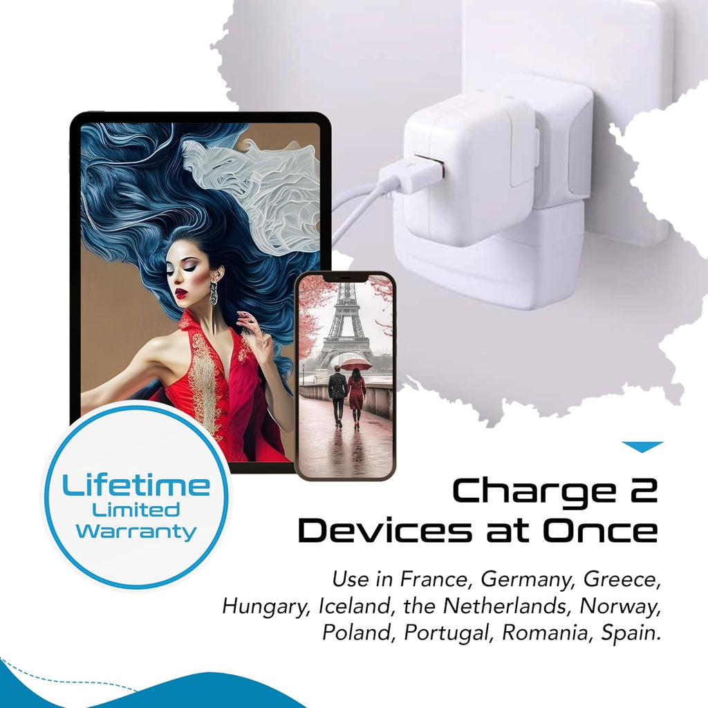 Ceptics Universal Travel Adapter, 35W International Power Adapter with PD & QC 3.0 Dual USB-C, 3 USB Travel Adapter Worldwide, Type I C G A Outlets 110V 220V A/C - EU Euro US UK (11-KU)