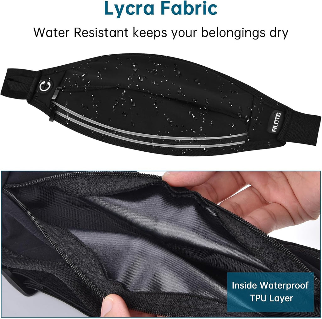 Running Belt Fanny Pack, Running Waist Pack for Women & Men USA Patented Hands-Free Reflective Runner Pouch Belt Fitness Workout Bag No-Bounce Adjustable Sport Travel Fanny Pack Cell