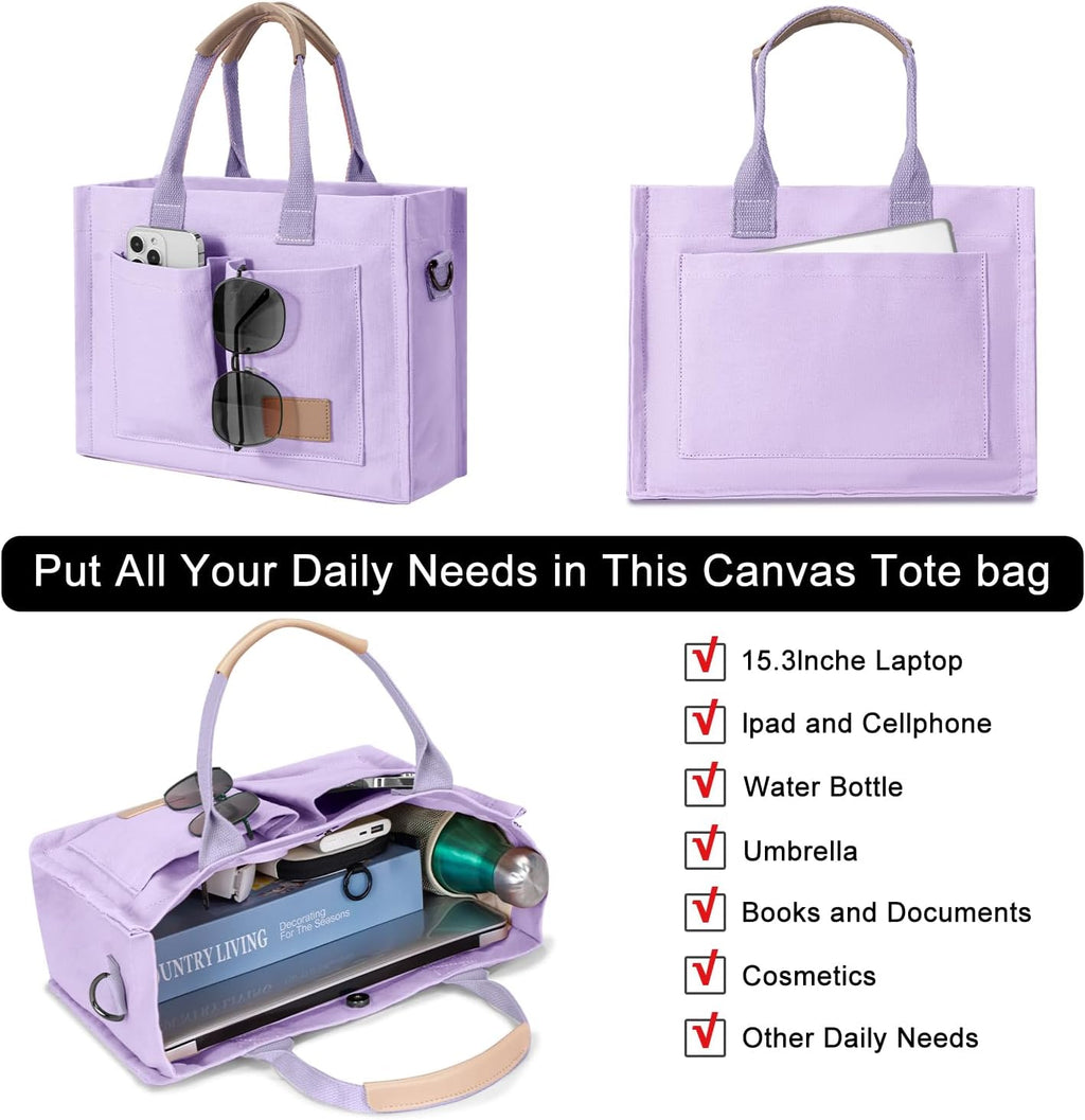 Tote Bags for Women Canvas Tote Purse Crossbody with Pockets Top Handle Shoulder Satchel Bag for Women
