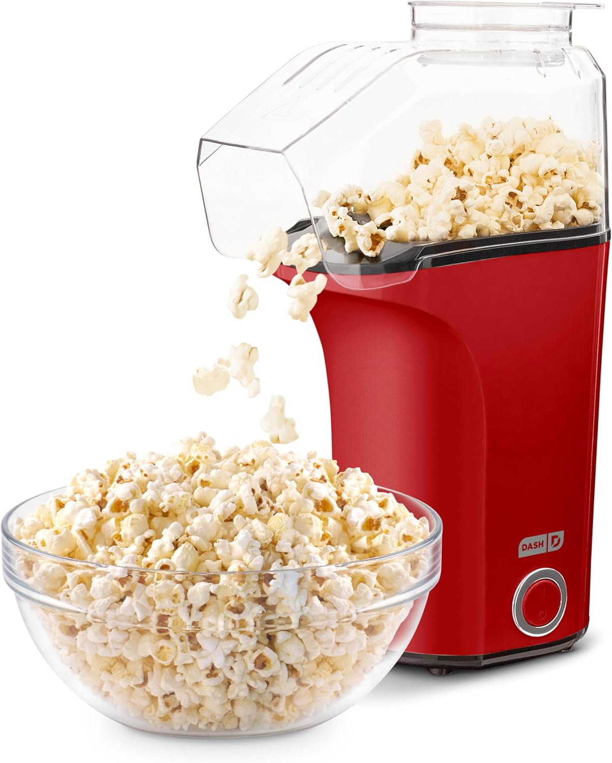 DASH Hot Air Popcorn Popper Maker with Measuring Cup to Portion Popping Corn Kernels + Melt Butter, 16 Cups - Aqua