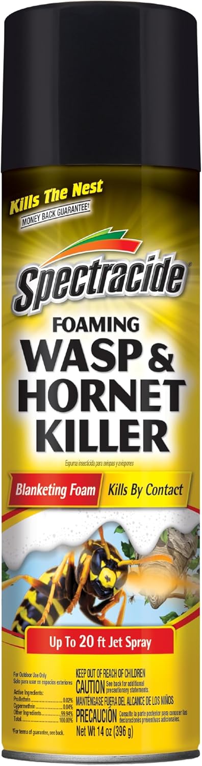 Spectracide Wasp, Hornet & Yellowjacket Trap, Hanging Wasp & Hornet Trap with a Quick-Drown Formula That Submerges & Kills Insects, 1 Count