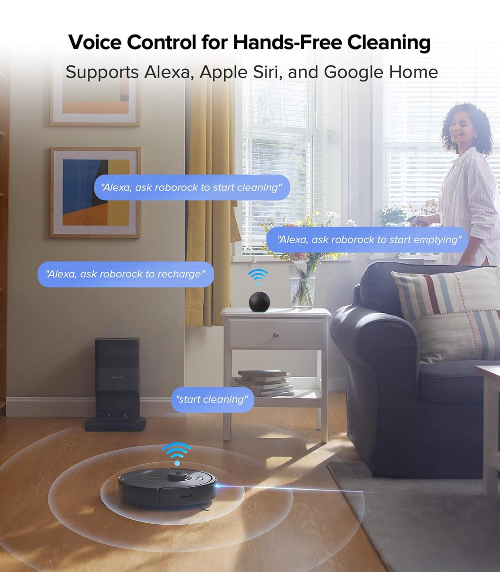 roborock Q7 M5+ Robot Vacuum and Mop, Upgraded from Q5 Max+, Up to 7-9 Weeks Self-Empty, 10000Pa Suction, Dual Anti-Tangle System for Pet Hair & Carpet, PreciSense LiDAR Navigation, App Control, Black