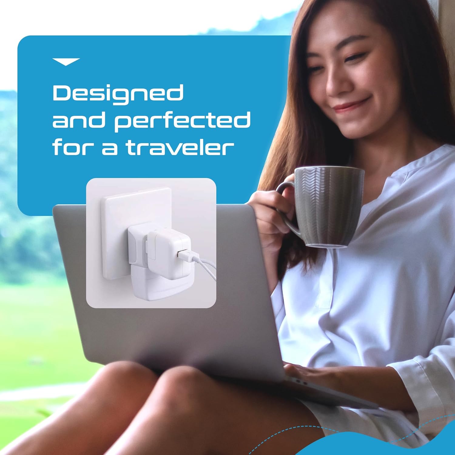 Ceptics Universal Travel Adapter, 35W International Power Adapter with PD & QC 3.0 Dual USB-C, 3 USB Travel Adapter Worldwide, Type I C G A Outlets 110V 220V A/C - EU Euro US UK (11-KU)