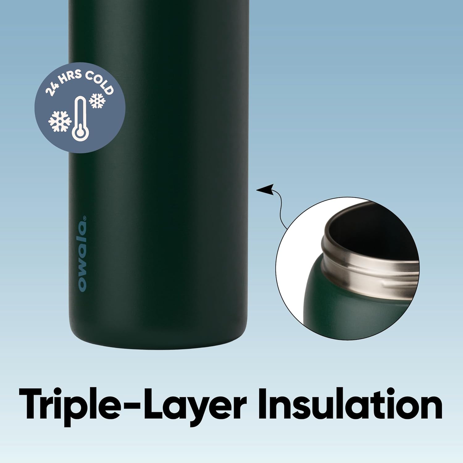 Owala FreeSip Insulated Stainless Steel Water Bottle with Straw, BPA-Free Sports Water Bottle, Great for Travel, 24 Oz, Denim