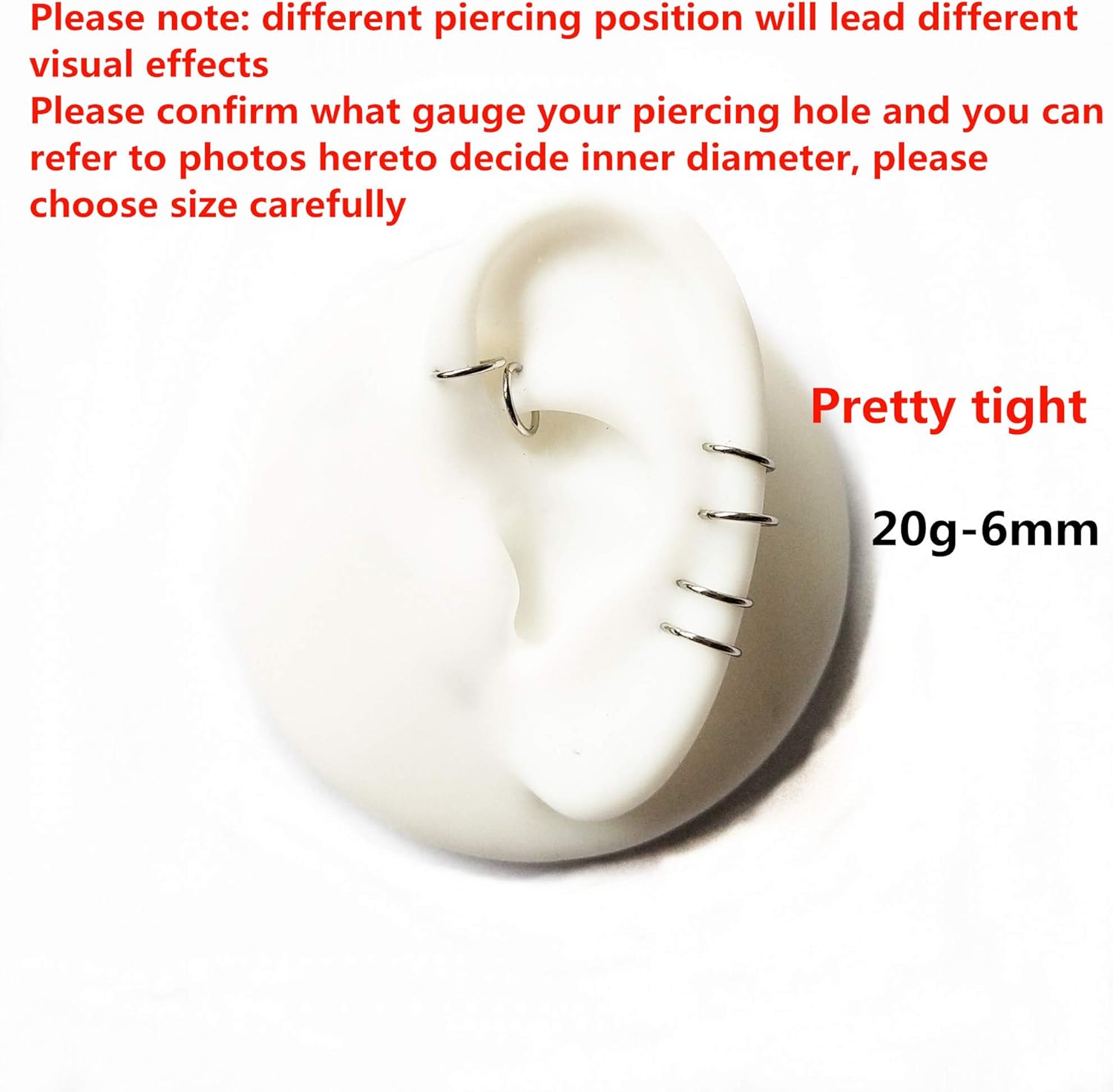 ORANGELOVE Hypoallergenic Nose Rings 20G 18G 16G 14G 12G 10G 8G 316l Surgical Steel Septum Jewelry Hinged Segment Ring Body Piercing Nose Hoop Lip Rings Nose Helix Cartilage Rook Earrings