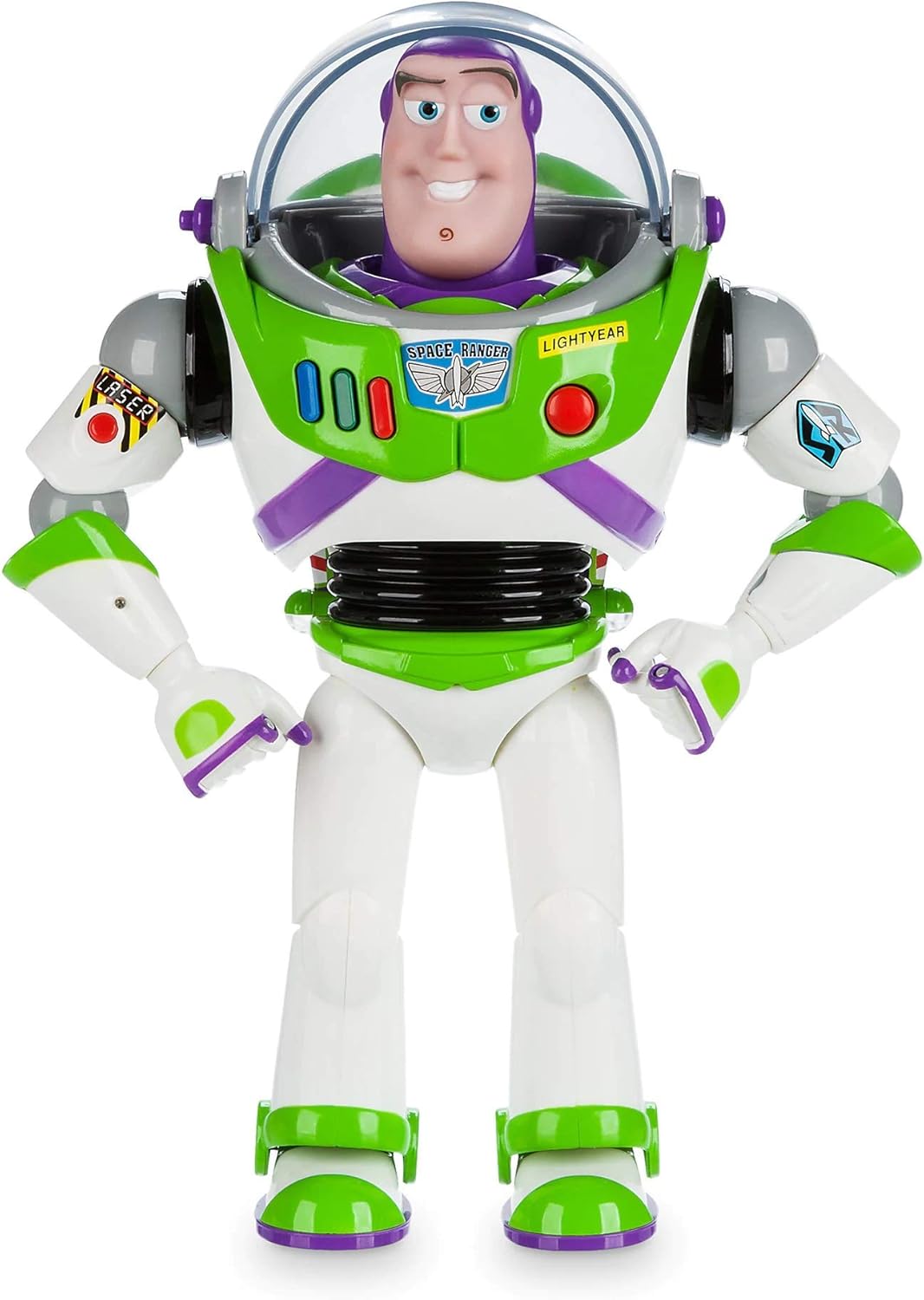 Disney Store Official Buzz Lightyear Interactive Talking Action Figure from Toy Story, Features 10+ English Phrases, Interacts with Other Figures and Toys