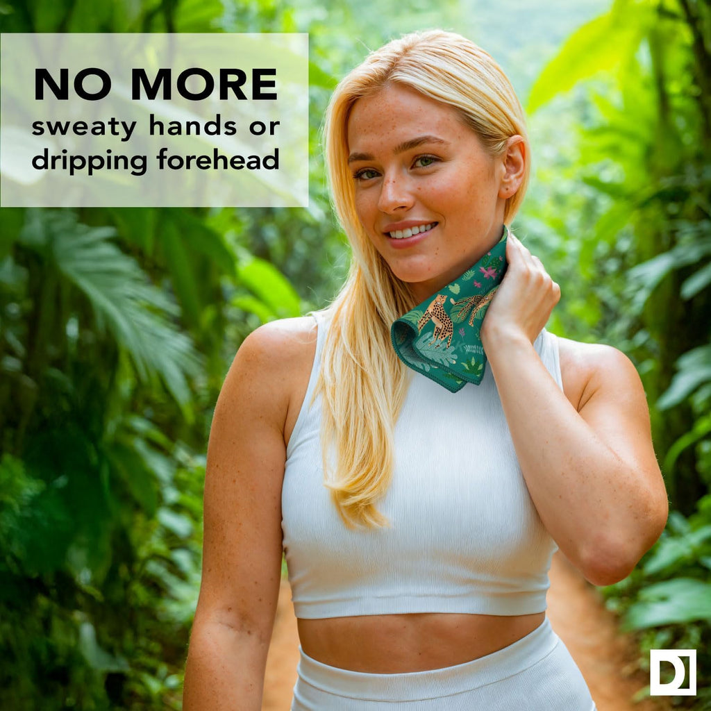 Sweat Absorbing Handkerchiefs - The Original Pocket-Sized Sweat Towels - Quick-Dry Microfiber Sweat Rags for Face, Hands, & Body - Men & Women - Gym, Sports, and Work (Black: 5 Pack)