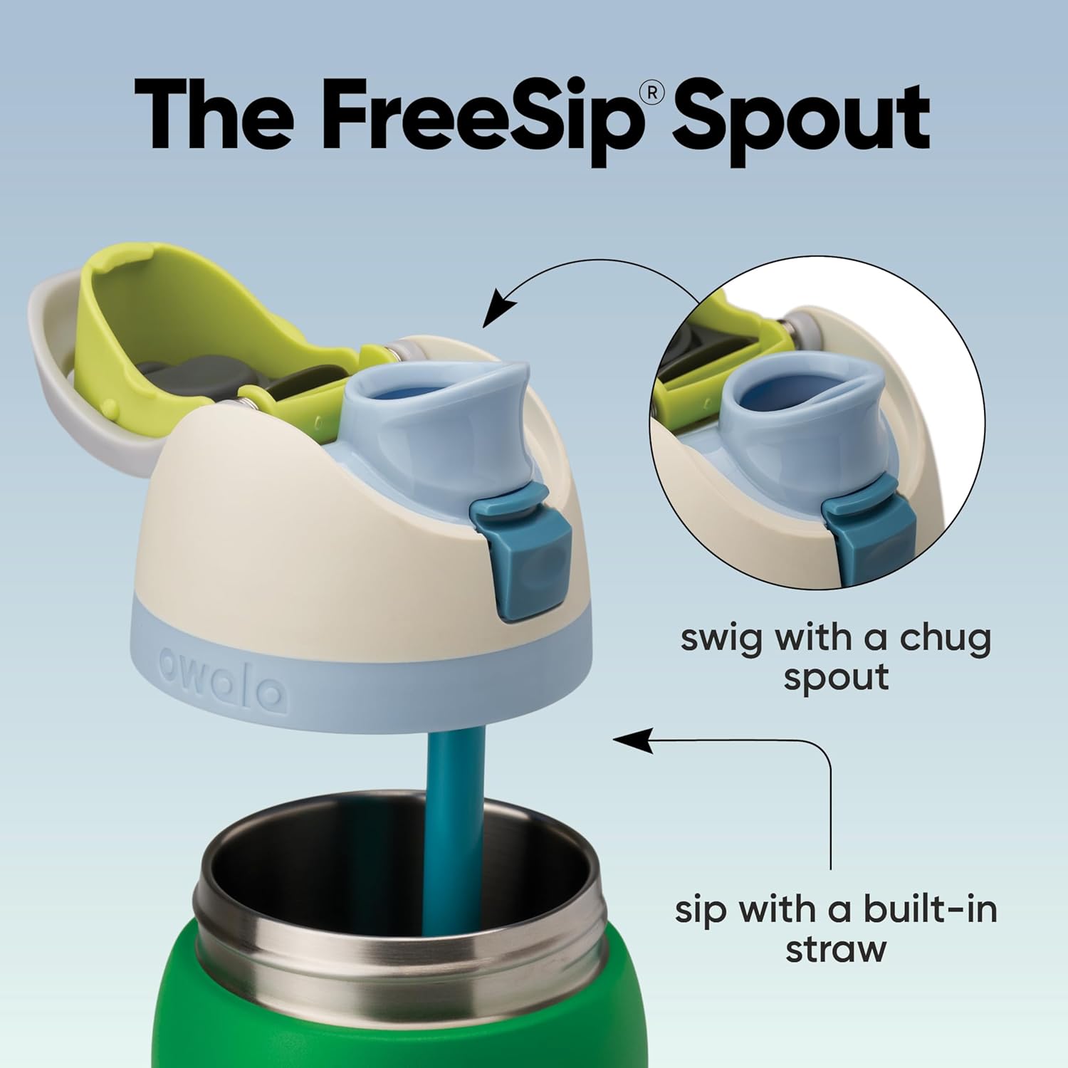 Owala FreeSip Insulated Stainless Steel Water Bottle with Straw, BPA-Free Sports Water Bottle, Great for Travel, 24 Oz, Denim