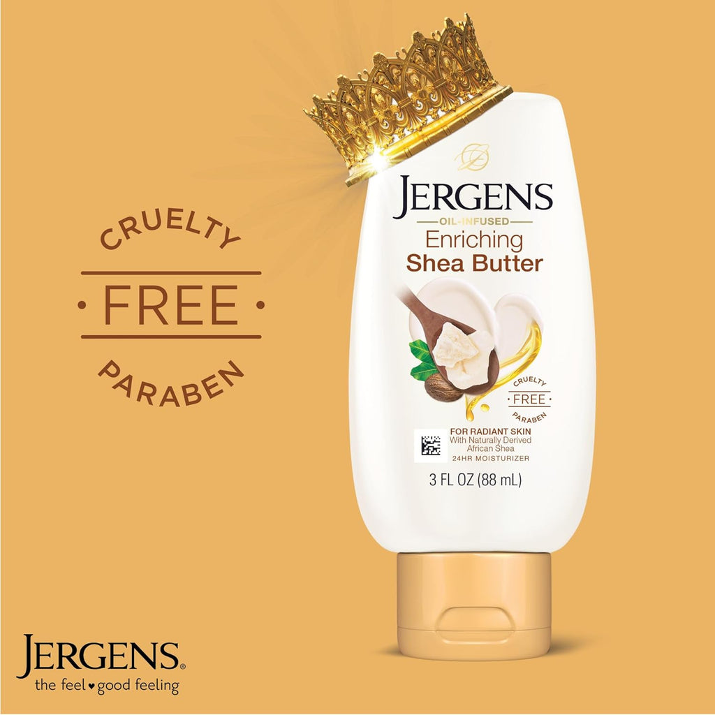 Jergens Shea Butter Hand and Body Lotion, Deep Conditioning Moisturizer, 3X More Radiant Skin, with Pure Shea Butter, Dermatologist Tested, 26.5 Oz