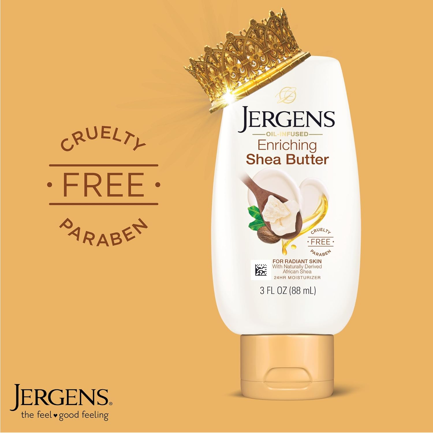 Jergens Shea Butter Hand and Body Lotion, Deep Conditioning Moisturizer, 3X More Radiant Skin, with Pure Shea Butter, Dermatologist Tested, 26.5 Oz