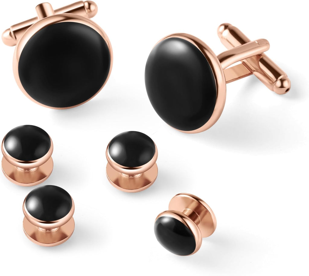 Zealmer 316L Stainless Steel Cufflinks Shirt Studs Business Wedding Gifts for Men