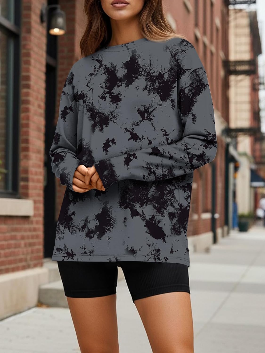 Trendy Queen Womens Oversized Long Sleeve T Shirts 2025 Basic Crewneck Tee Fall Tops Casual Workout Y2K Clothes