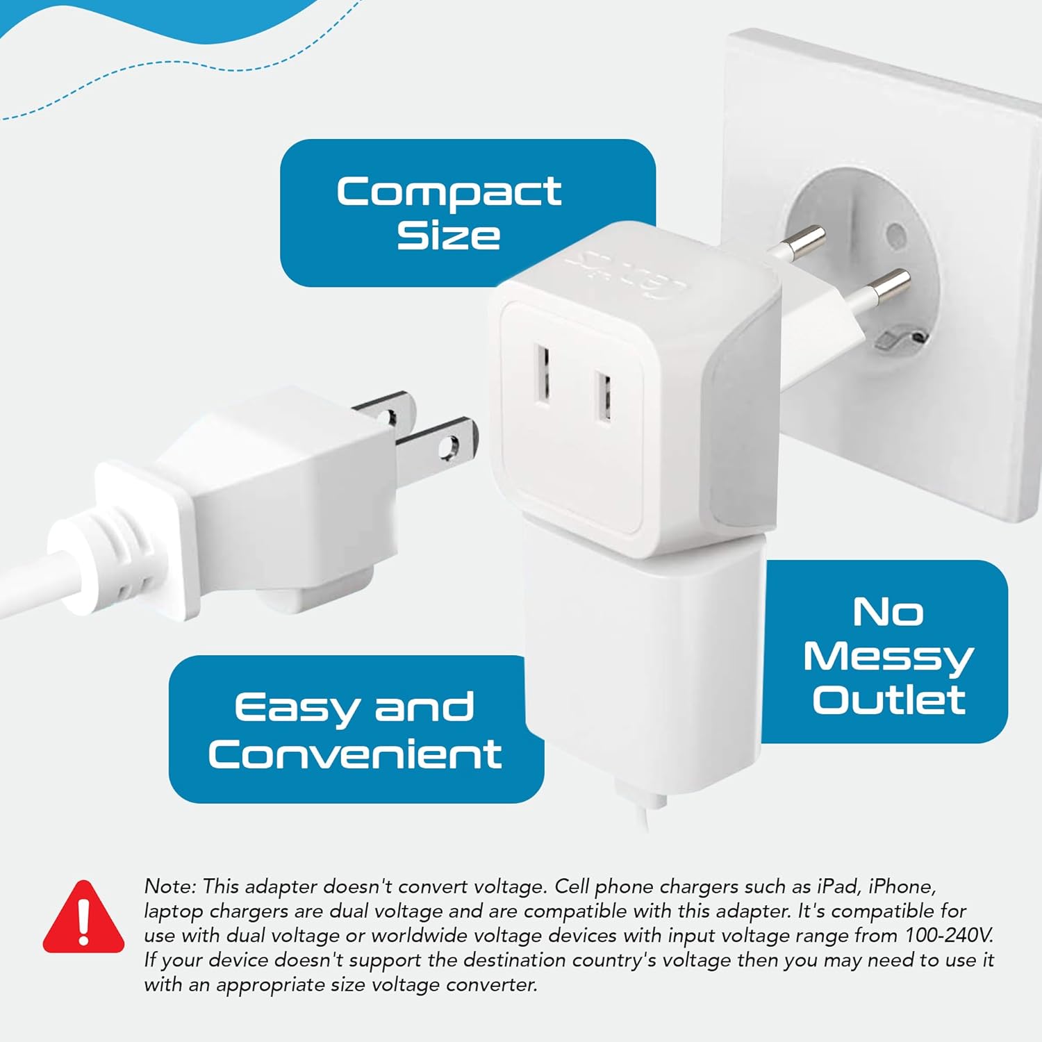 Ceptics Universal Travel Adapter, 35W International Power Adapter with PD & QC 3.0 Dual USB-C, 3 USB Travel Adapter Worldwide, Type I C G A Outlets 110V 220V A/C - EU Euro US UK (11-KU)