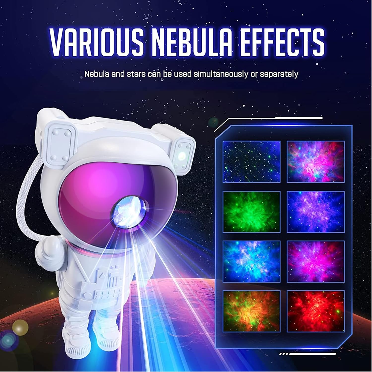 Star Projector Galaxy Night Light - Astronaut Space Projector, Starry Nebula Ceiling LED Lamp with Timer and Remote, Kids Room Decor Aesthetic, for Christmas & Birthdays