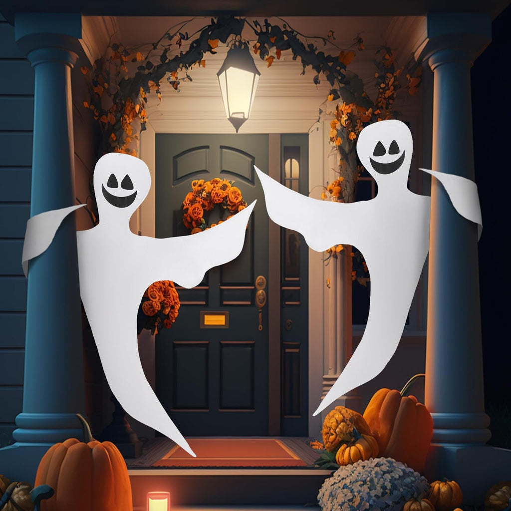 JOYIN 2 Pcs 53" Halloween Decoration Outdoor, Halloween Bendable Hanging Ghost for Lawn, Tree, Pilar Decorations, Tree Wrap Ghost Party Supplies