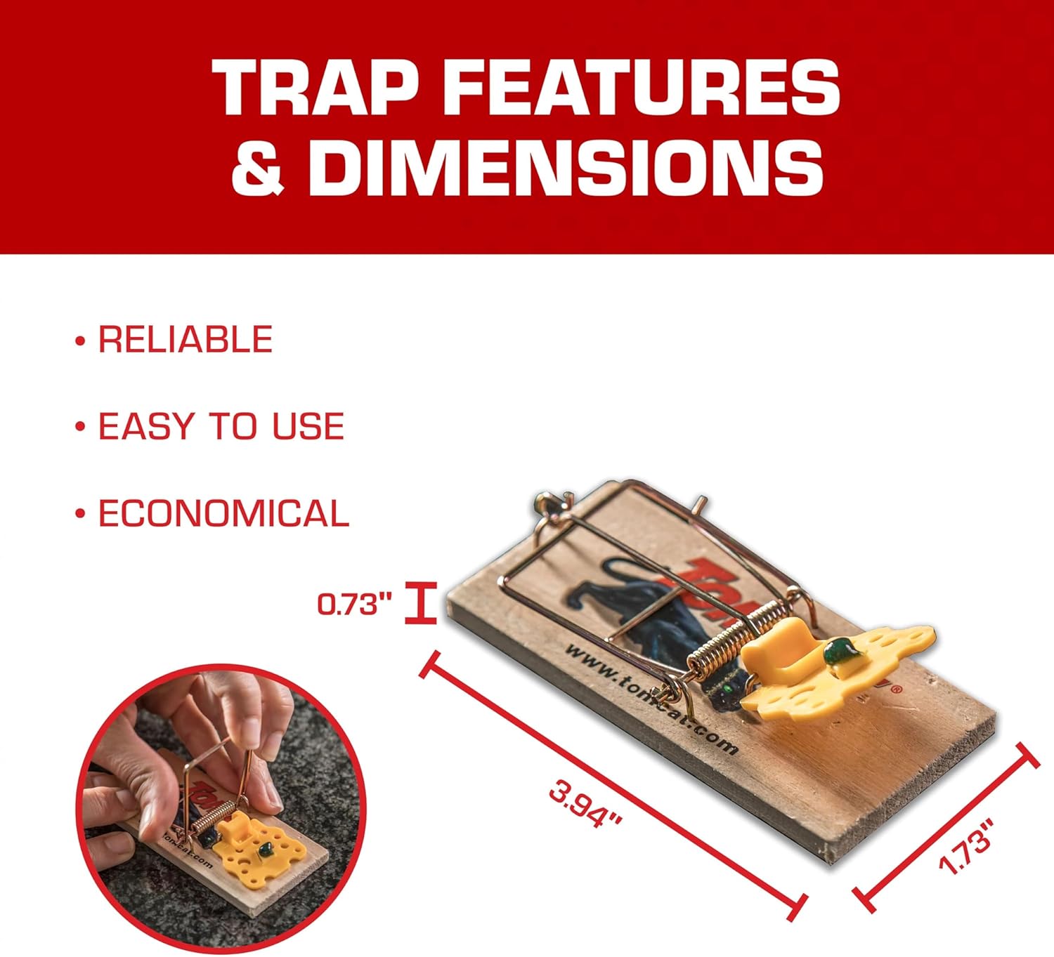 Tomcat Mouse Traps (Wooden), 4 Traps