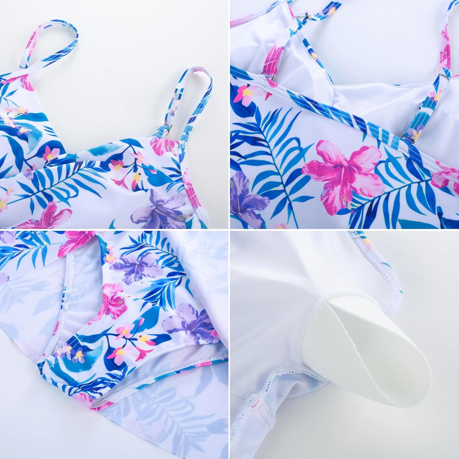 GRACE KARIN Women's One Piece Swim Dress V Neck Tummy Control Swimsuit Vacation Beachwear Bathing Suit