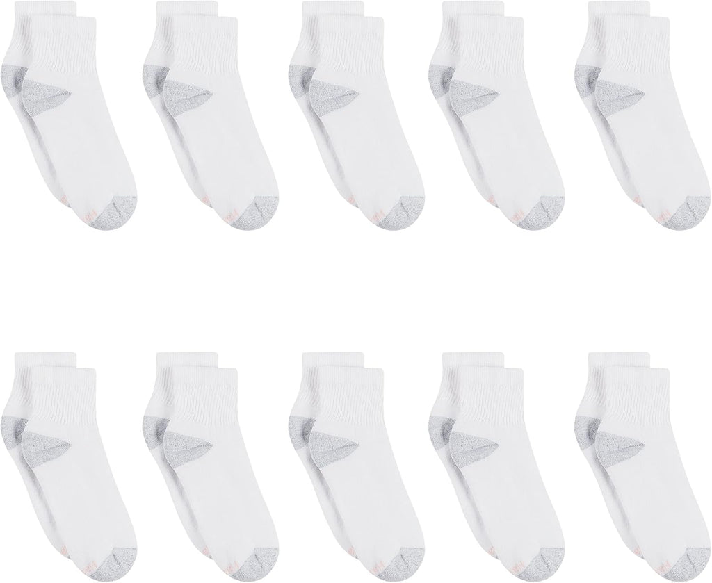 Hanes Women's Ankle, Moisture-Wicking Socks for Women, Cushioned Athletic Ankle Socks, 10-Pack