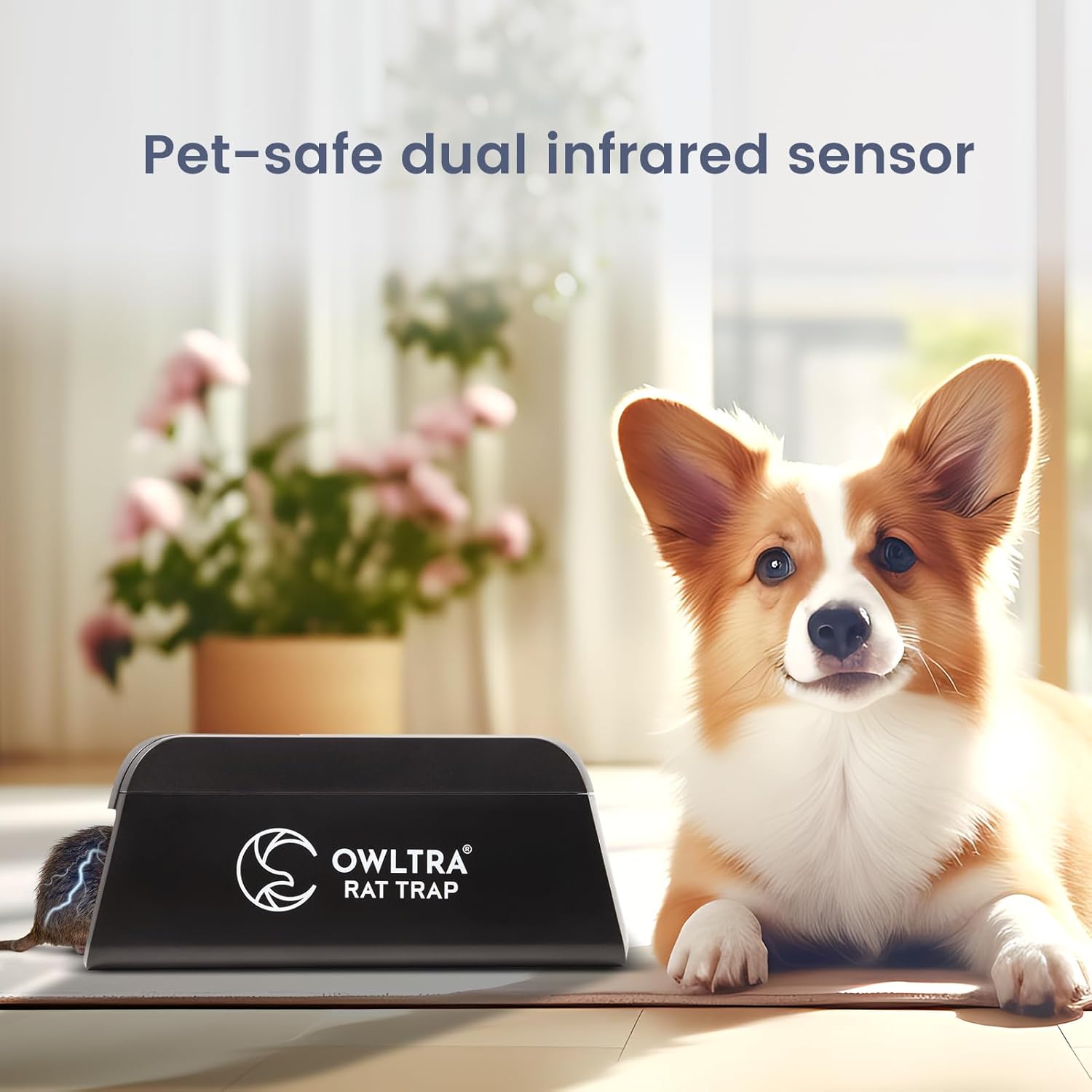 OWLTRA OW-2 Indoor Electric Mouse Trap 2 PCS, Instant Kill Rodent Zapper with Pet Safe Trigger, Black