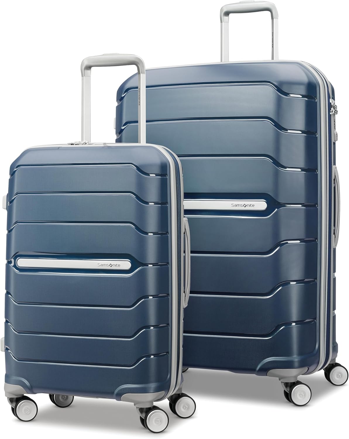 Samsonite Freeform Hardside Carry-On Luggage with Spinner Wheels - Hardshell Suitcase - TSA, Airline-Approved - Expandable Hard Shell, Smooth Rolling Wheels for Lightweight Travel - Navy