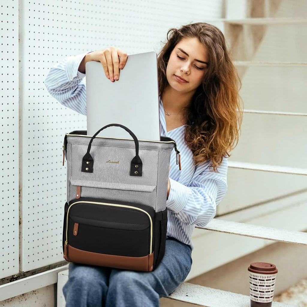 LOVEVOOK Laptop Backpack for Women, 15.6 Inch Work Business Backpacks Purse With Large Capacity, Waterproof Nurse Bag College Bookbag for School, Waterproof Casual Daypack for Travel