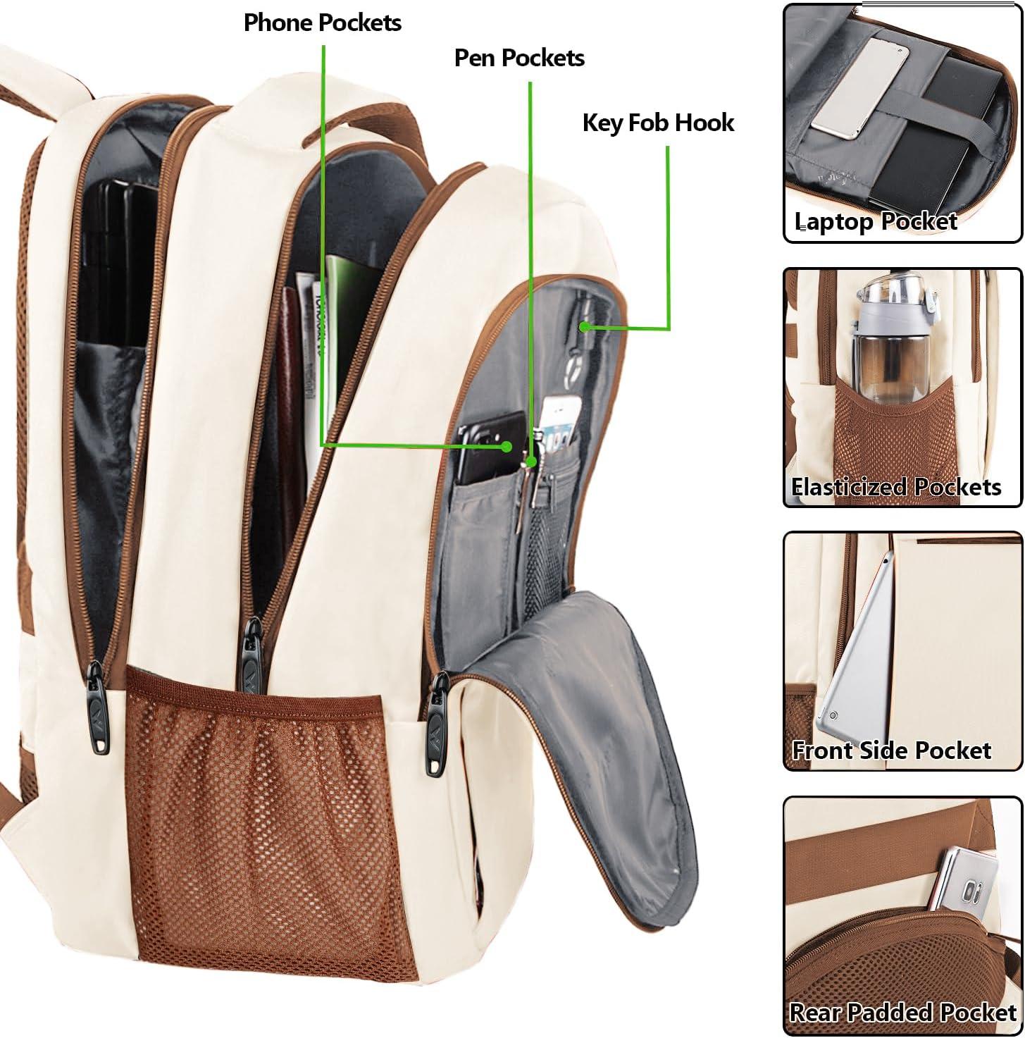 MATEIN Travel Laptop Backpack, Business Anti Theft Slim Sturdy Laptops Backpack with USB Charging Port, Water Resistant College School Computer Bag Gift for Men & Women Fits 15.6 Inch Notebook, Grey