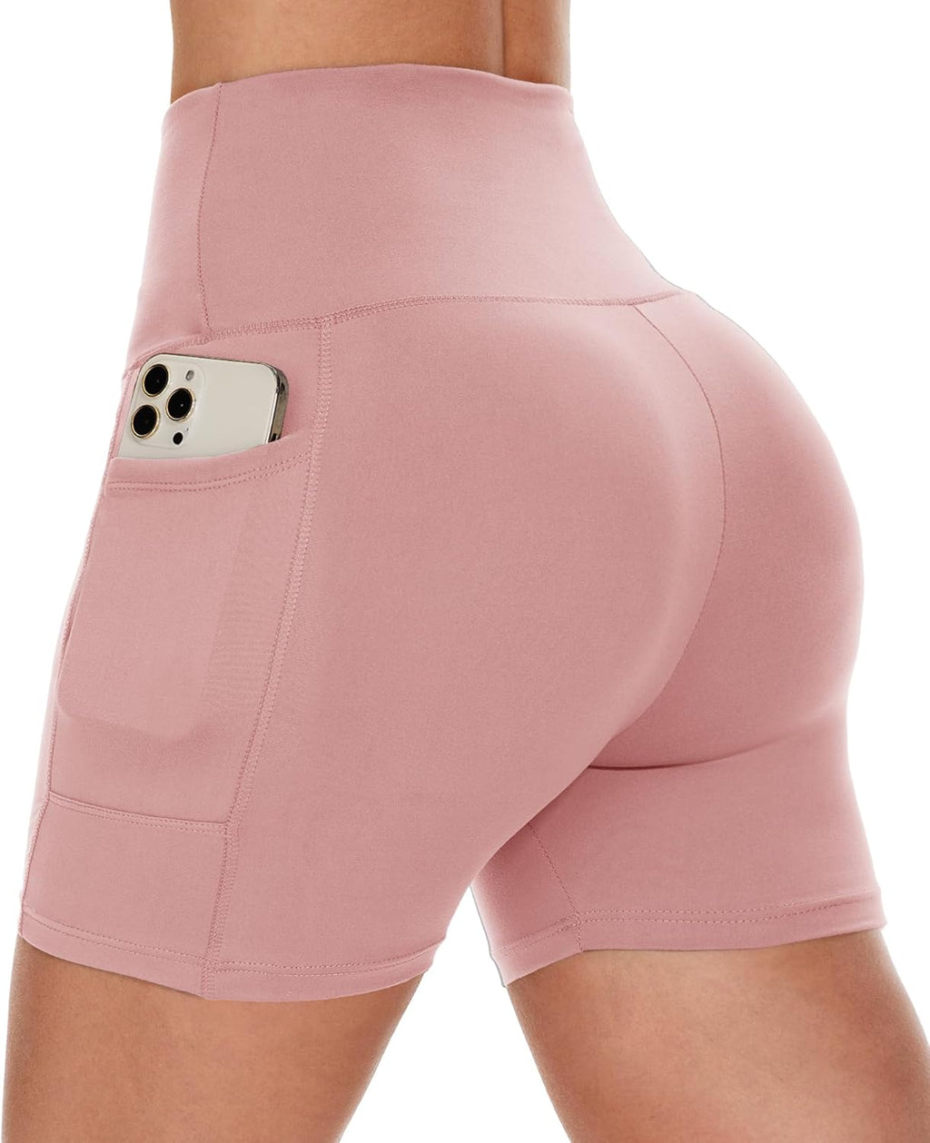 CAMPSNAIL Biker Shorts Women with Pockets - 3"/5"/8" High Waisted Workout Spandex Tummy Control Gym Running Yoga Shorts