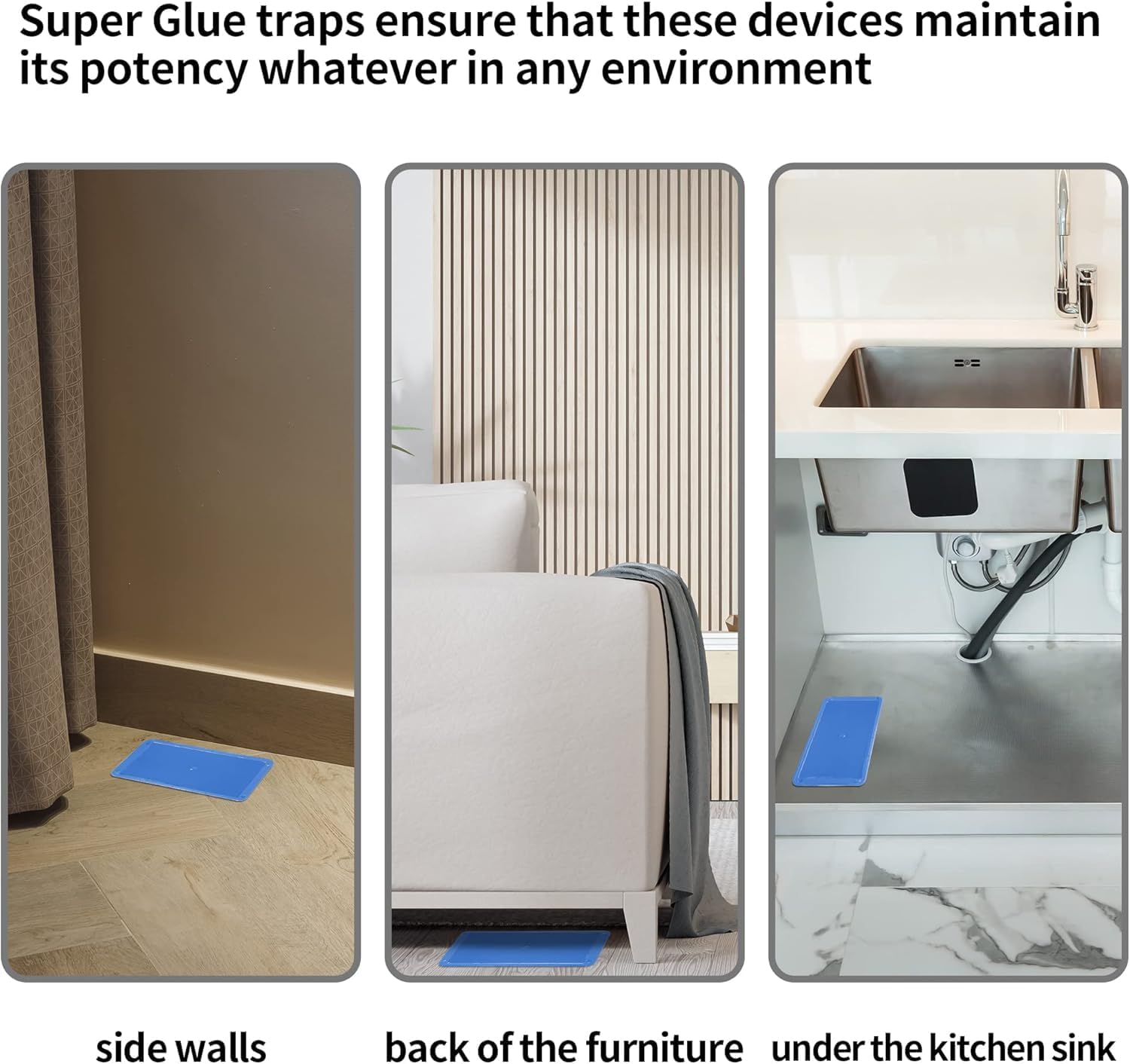 LULUCATCH Mouse & Insect Traps 12 Pack, Heavier Sticky Traps with Non-Toxic Glue for Small Mice & Insects. Sticky Mouse Traps Indoor, Easy to Set, Pet Safe Pest Control