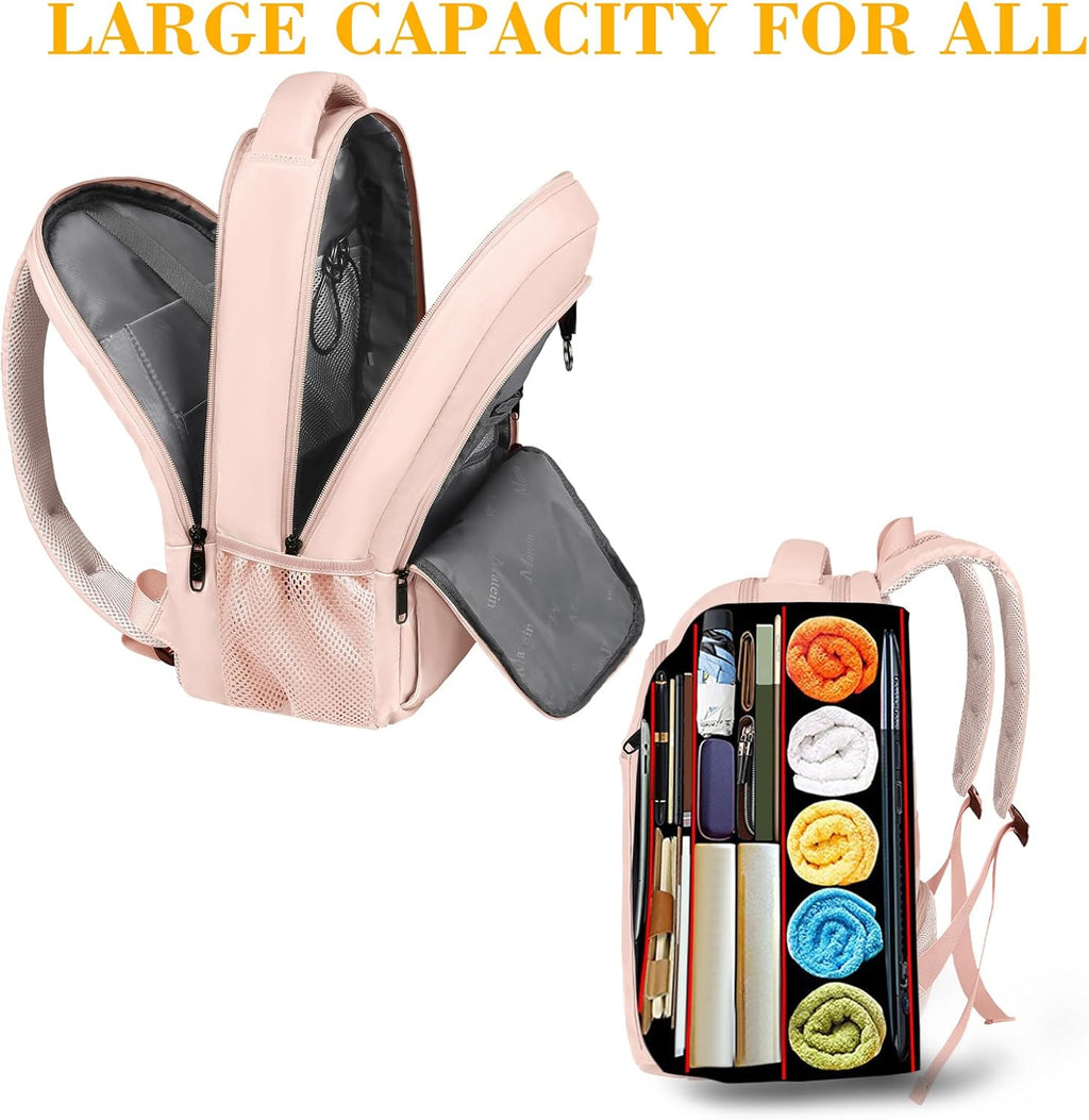 MATEIN Travel Laptop Backpack, Business Anti Theft Slim Sturdy Laptops Backpack with USB Charging Port, Water Resistant College School Computer Bag Gift for Men & Women Fits 15.6 Inch Notebook, Grey