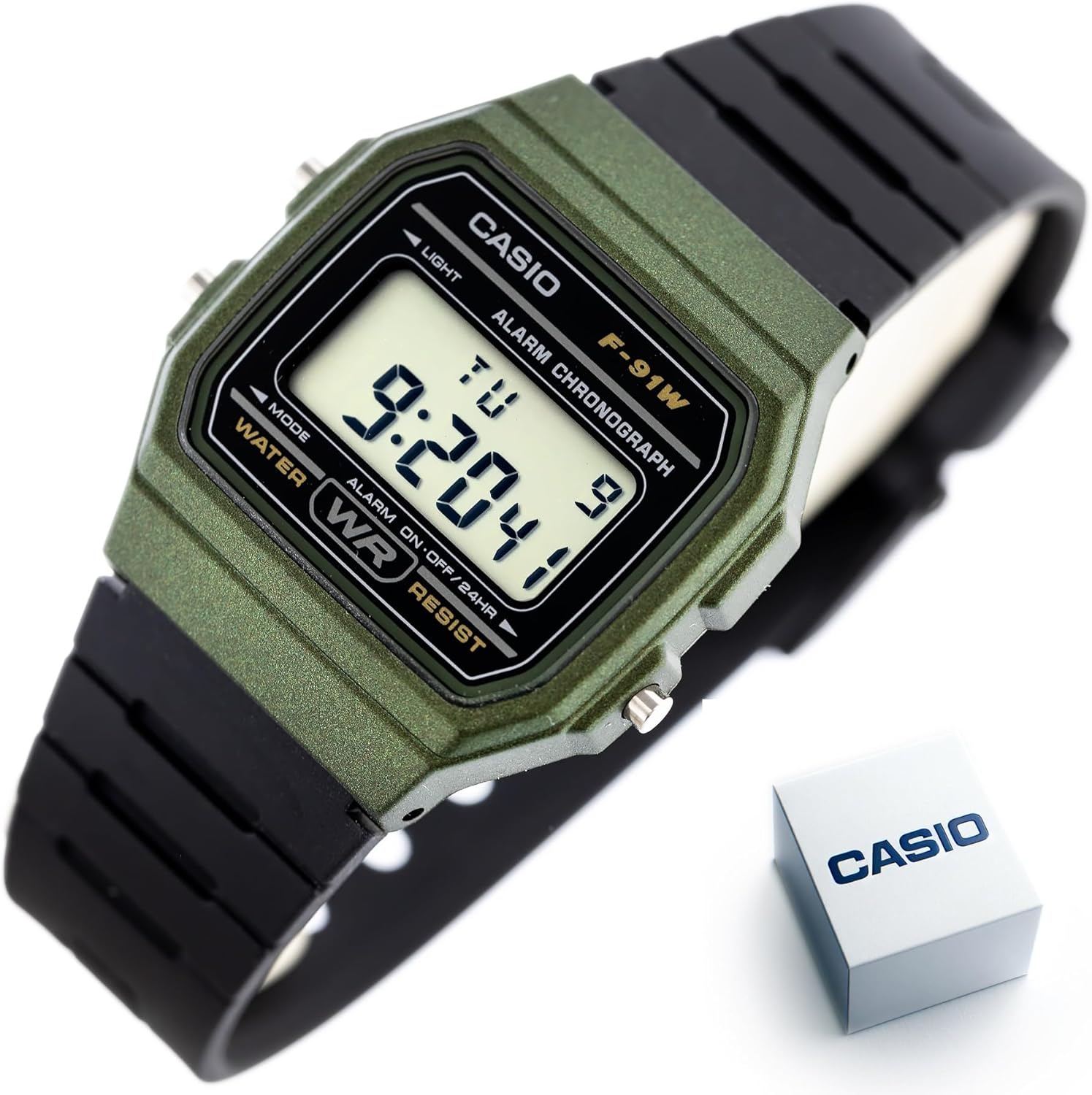 Casio F91W Series | Digital Watch | Water Resistant | LED Light | 1/100 SEC Stopwatch | Regular Time Keeping (HR, Min, SEC, PM, Date, Day) | Daily Alarm | Lightweight | 7 Year Battery